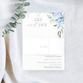 Eenvoudige schone chique witte hortensia bruiloft uitnodigingen wikkel