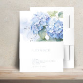 Eenvoudige schone chique witte hortensia bruiloft uitnodigingen wikkel