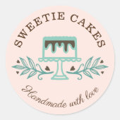 Eenvoudige, schone en minimale Logo voor bakkerij Ronde Sticker (Voorkant)