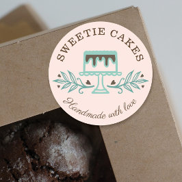 Eenvoudige, schone en minimale Logo voor bakkerij Ronde Sticker