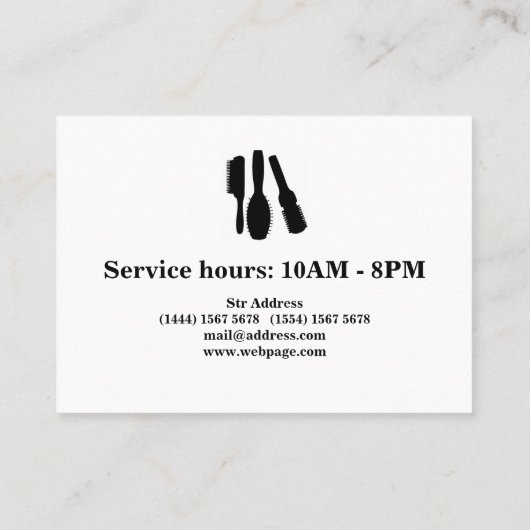 Eenvoudige, schone kappersing visitekaartje (Achterkant)