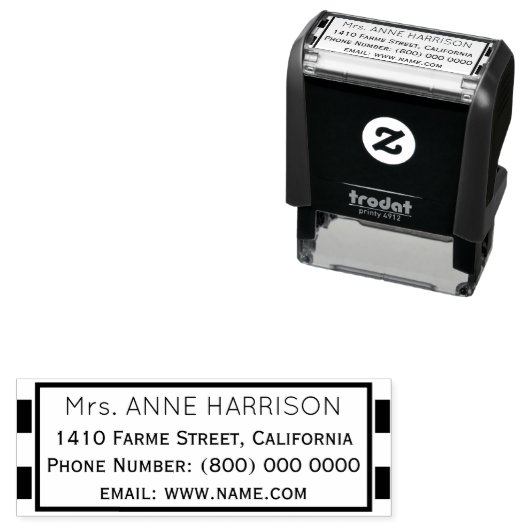 Eenvoudige & schone klassieke adresinformatie inge  zelfinktende stempel (In situ)