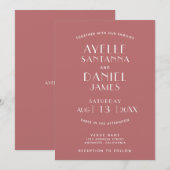 Eenvoudige + Schone Minimale Aangepaste Trouwuitno Kaart (Voorkant / Achterkant)