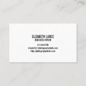 Eenvoudige schone minimale bedekking visitekaartje (Achterkant)