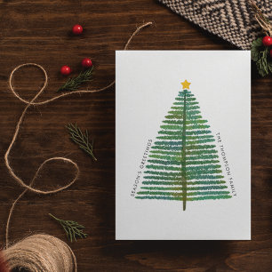 Eenvoudige schone minimalistische kerstboom feestdagenkaart