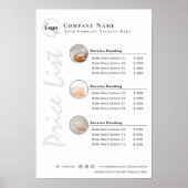 Eenvoudige schone minimalistische witte foto prijs poster (Voorkant)