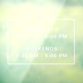 Eenvoudige, schone, open-urenbordvenstervergrendel raamsticker (Vel 3)