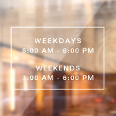 Eenvoudige, schone, open-urenbordvenstervergrendel raamsticker (Vel 2)