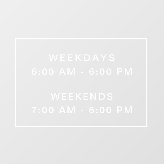 Eenvoudige, schone, open-urenbordvenstervergrendel raamsticker (Vel)