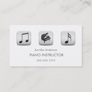 Eenvoudige schone piano muziek tutor foto collage visitekaartje