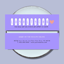 Eenvoudige schone roze hart & pastel blauw schoonh klantenkaartje