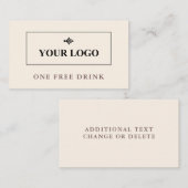 Eenvoudige, schone rugzak met Logo Drink Kortingskaartje (Voorkant / Achterkant)