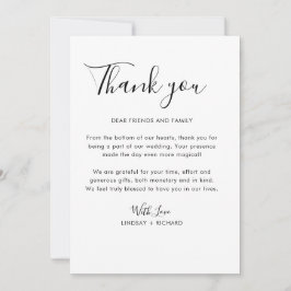 Eenvoudige schone typografie Moderne minimalistisc Bedankkaart