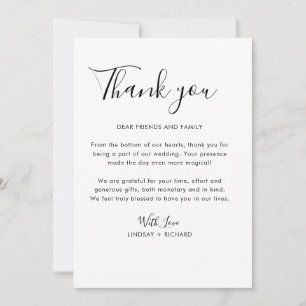 Eenvoudige schone typografie Moderne minimalistisc Bedankkaart