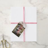 Eenvoudige schone  vrolijke kerst foto cadeaulabel (Met Touw)