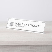 Eenvoudige, schone, witte Logo Bureau Naambordje (Voorkant)