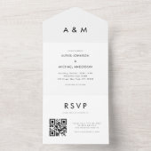 Eenvoudige Schone Witte Minimalistische QR Code Hu All In One Uitnodiging (Binnen)