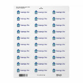 Eenvoudige Schoolhouse of Church Bell Tower Labels (Full Sheet)