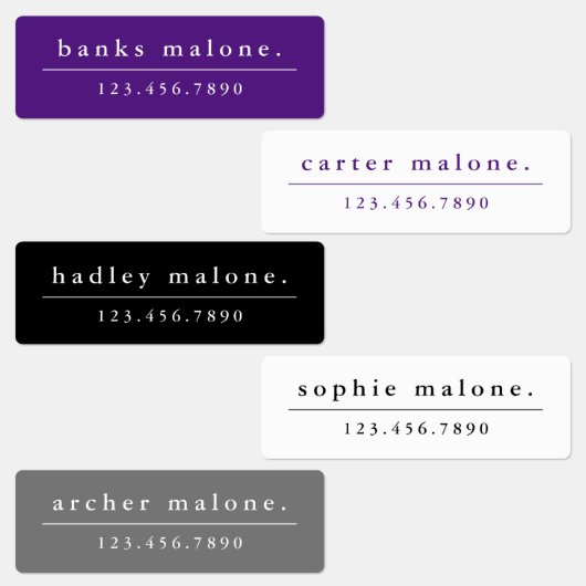 Eenvoudige schoolkleuren Kinder waterdichte naam Labels (Groep)