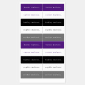 Eenvoudige schoolkleuren Kinder waterdichte naam Labels (Vel)