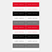 Eenvoudige schoolkleuren Kinder waterdichte naam Labels (Vel)