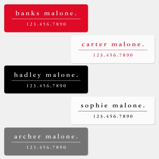 Eenvoudige schoolkleuren Kinder waterdichte naam Labels (Groep)