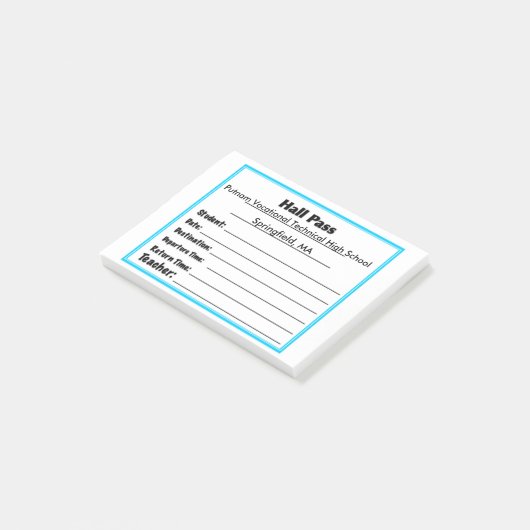 Eenvoudige schoolzalen pas na het artikel post-it® notes (Schuin)