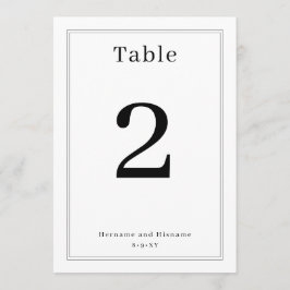 Eenvoudige Schoone Minimalistische Elegante Tafel Kaart