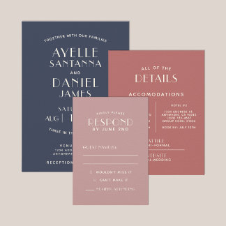 Eenvoudige Schoone Minimalistische Roze Ecru Trouw RSVP Kaartje