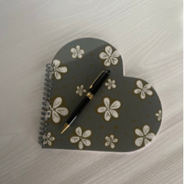 Eenvoudige schoonheid grijs en wit vergeet me nots notitieboek