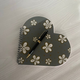 Eenvoudige schoonheid grijs en wit vergeet me nots notitieboek