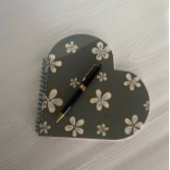 Eenvoudige schoonheid grijs en wit vergeet me nots notitieboek