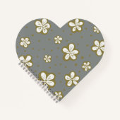 Eenvoudige schoonheid grijs en wit vergeet me nots notitieboek (Voorkant)