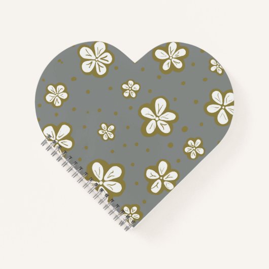 Eenvoudige schoonheid grijs en wit vergeet me nots notitieboek (Voorkant)