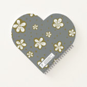 Eenvoudige schoonheid grijs en wit vergeet me nots notitieboek (Achterkant)