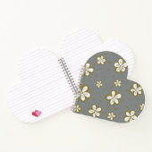 Eenvoudige schoonheid grijs en wit vergeet me nots notitieboek (Binnen)