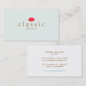 Eenvoudige Schoonheid Licht Aqua Blauw Kissing Lip Visitekaartje (Voorkant / Achterkant)