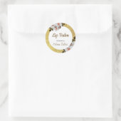 Eenvoudige schoonheid lippenbalsem productlabel ronde sticker (Tas)