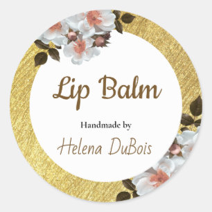 Eenvoudige schoonheid lippenbalsem productlabel ronde sticker