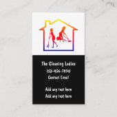 Eenvoudige schoonmaak dames Visitekaartjes vertica (Voorkant)