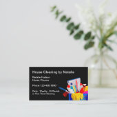 Eenvoudige schoonmaakdame visitekaartje (Staand voorkant)