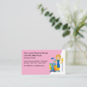 Eenvoudige schoonmaakdienst van het huis contactkaartje (Staand voorkant)