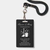 Eenvoudige schoonmaakdiensten logo Black Chic Badge (Voorkant met koord)