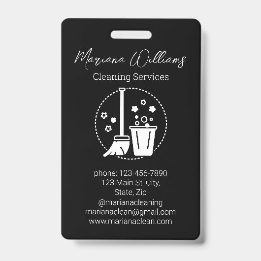 Eenvoudige schoonmaakdiensten logo Black Chic Badge (Voorkant)
