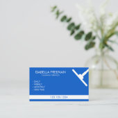 Eenvoudige schoonmaakservice voor blauw en witte p visitekaartje (Staand voorkant)