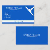 Eenvoudige schoonmaakservice voor blauw en witte p visitekaartje (Voorkant / Achterkant)