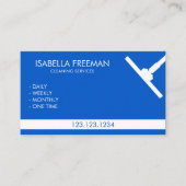 Eenvoudige schoonmaakservice voor blauw en witte p visitekaartje (Voorkant)