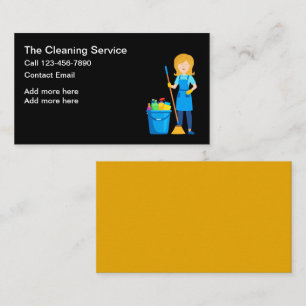 Eenvoudige schoonmaakservice voor het huis visitekaartje
