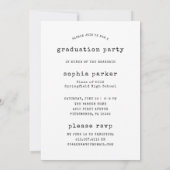 eenvoudige schrijfmachine | Afstudeerfeest 4 Foto Kaart (Achterkant)