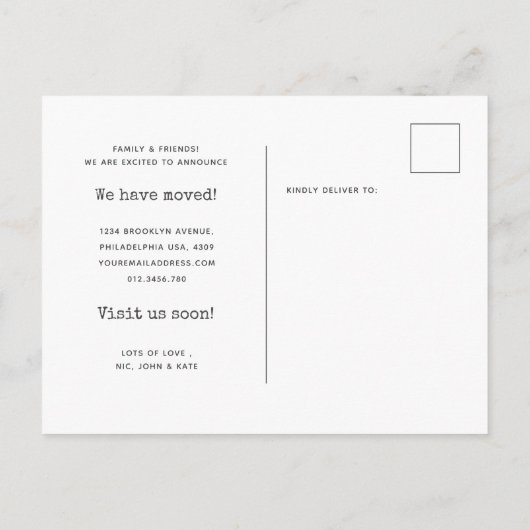 Eenvoudige schrijfmachine Uw gastkamer heeft aange Aankondigingskaart (Achterkant)